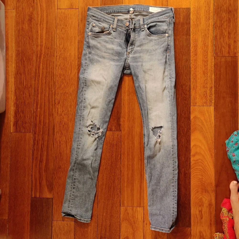 rag & bone skinny ripped capri jeans